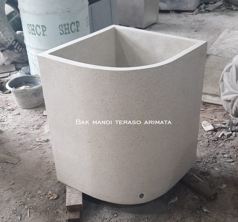 bak mandi teraso kotak sudut