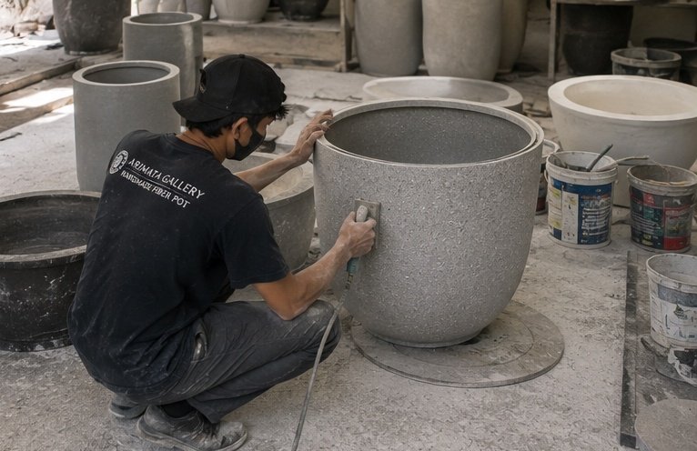 harga custome pot fiber