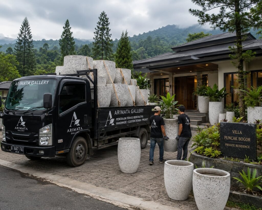 jual pot teraso untuk villa di daerah puncak bogor