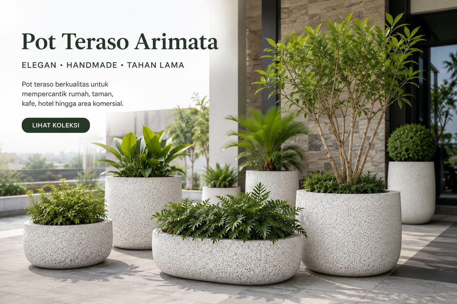categori pot tanaman hias teraso dan fiber resin