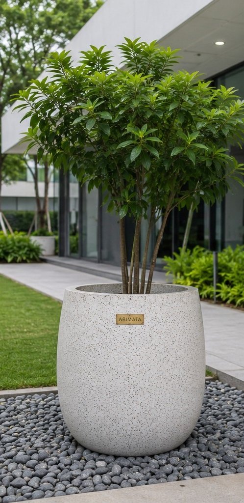 pot teraso untuk di taman kantor